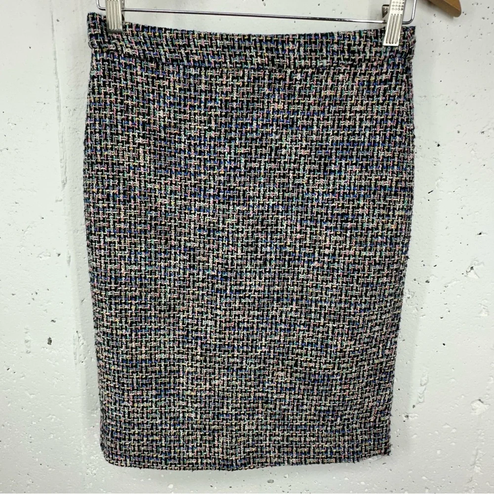 J Crew Women’s size 0 No 2 Black & White Tweed Pencil Skirt